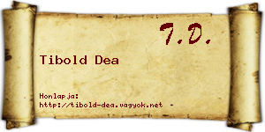 Tibold Dea névjegykártya